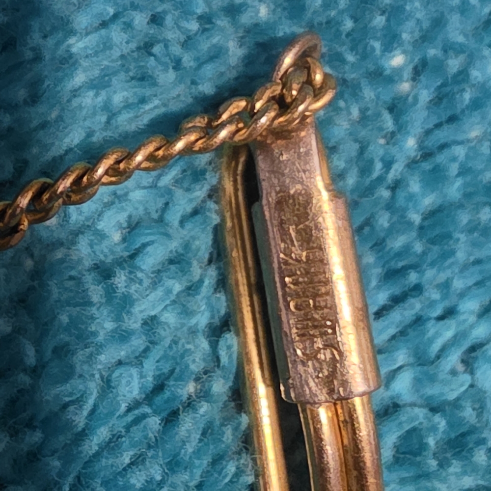 SWANK gold Tie-bar With STONE